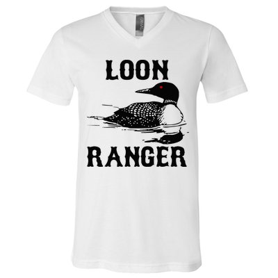 Loon Ranger Funny Common Loon Bird Watching V-Neck T-Shirt