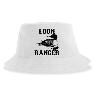 Loon Ranger Funny Common Loon Bird Watching Sustainable Bucket Hat