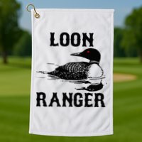 Loon Ranger Funny Common Loon Bird Watching Golf Towel