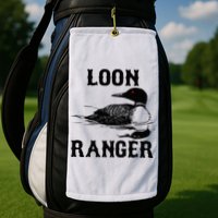 Loon Ranger Funny Common Loon Bird Watching Golf Towel