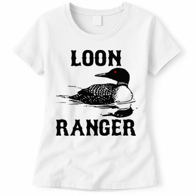 Loon Ranger Funny Common Loon Bird Watching Womens T-Shirt