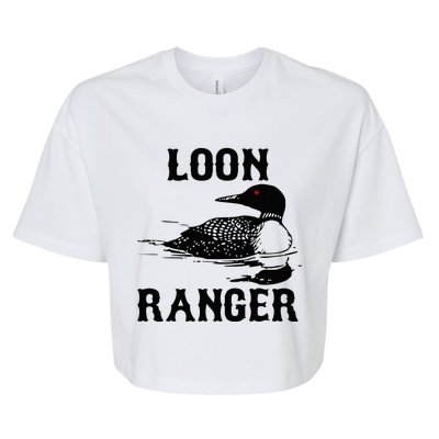 Loon Ranger Funny Common Loon Bird Watching Bella+Canvas Jersey Crop Tee