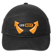 Leg Rest Funny Arrows Leg Rest Text 7-Panel Snapback Hat