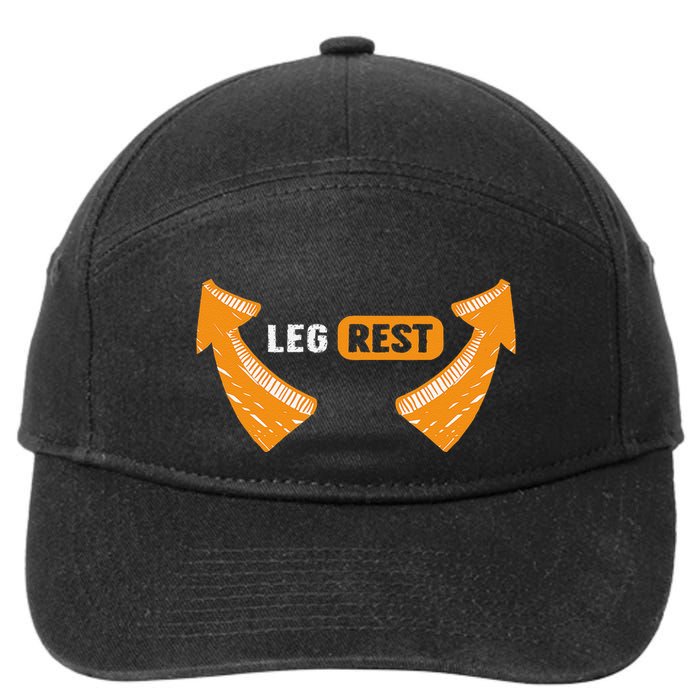 Leg Rest Funny Arrows Leg Rest Text 7-Panel Snapback Hat