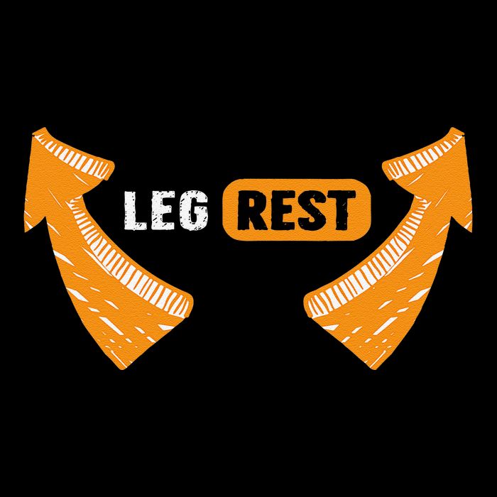 Leg Rest Funny Arrows Leg Rest Text 7-Panel Snapback Hat