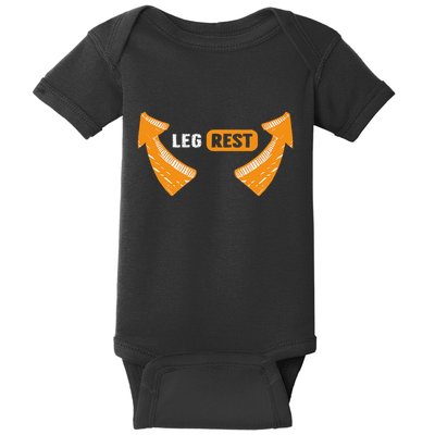 Leg Rest Funny Arrows Leg Rest Text Baby Bodysuit