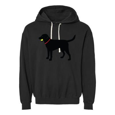 Labrador Retriever Fetch Black Lab Play Ball Garment-Dyed Fleece Hoodie