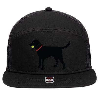 Labrador Retriever Fetch Black Lab Play Ball 7 Panel Mesh Trucker Snapback Hat