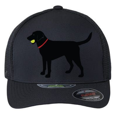 Labrador Retriever Fetch Black Lab Play Ball Flexfit Unipanel Trucker Cap