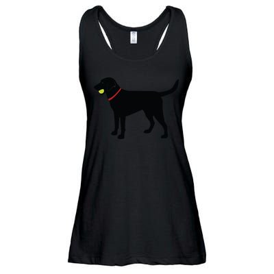 Labrador Retriever Fetch Black Lab Play Ball Ladies Essential Flowy Tank