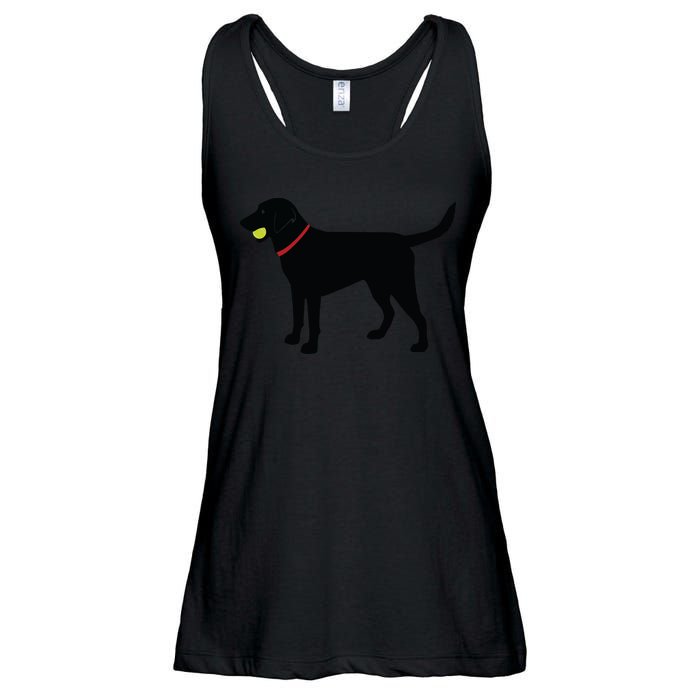 Labrador Retriever Fetch Black Lab Play Ball Ladies Essential Flowy Tank
