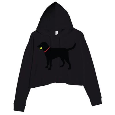 Labrador Retriever Fetch Black Lab Play Ball Crop Fleece Hoodie