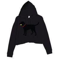 Labrador Retriever Fetch Black Lab Play Ball Crop Fleece Hoodie