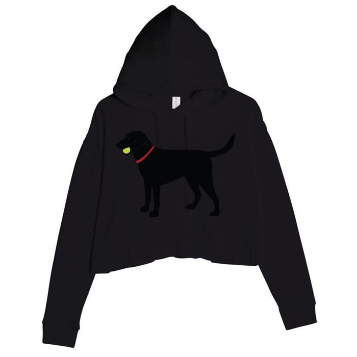 Labrador Retriever Fetch Black Lab Play Ball Crop Fleece Hoodie