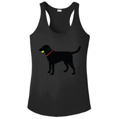 Labrador Retriever Fetch Black Lab Play Ball Ladies PosiCharge Competitor Racerback Tank