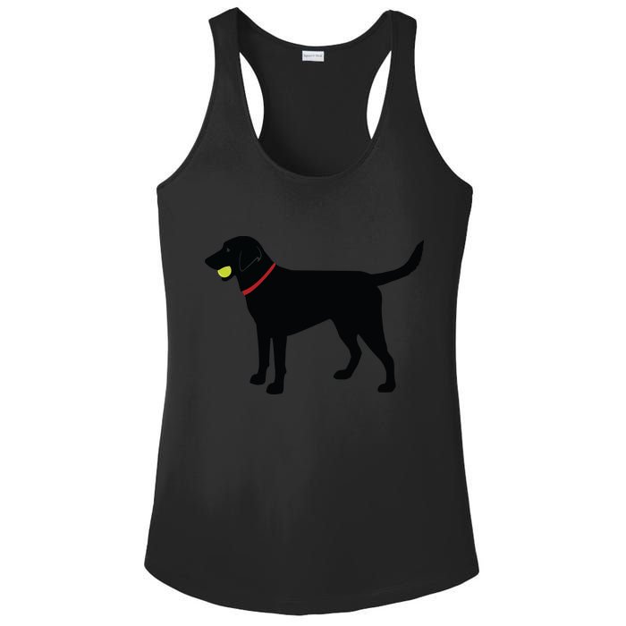 Labrador Retriever Fetch Black Lab Play Ball Ladies PosiCharge Competitor Racerback Tank
