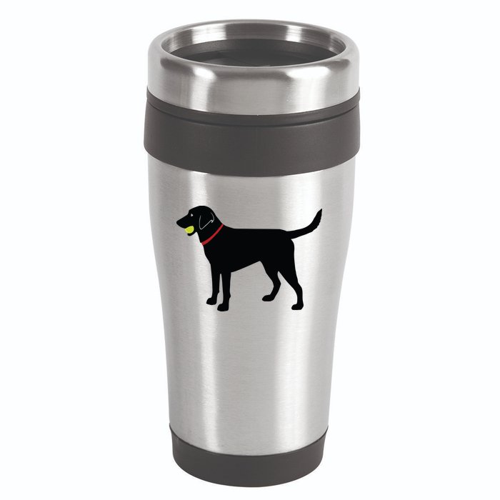 Labrador Retriever Fetch Black Lab Play Ball 16oz Travel Tumbler