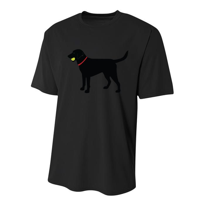 Labrador Retriever Fetch Black Lab Play Ball Youth Performance Sprint T-Shirt