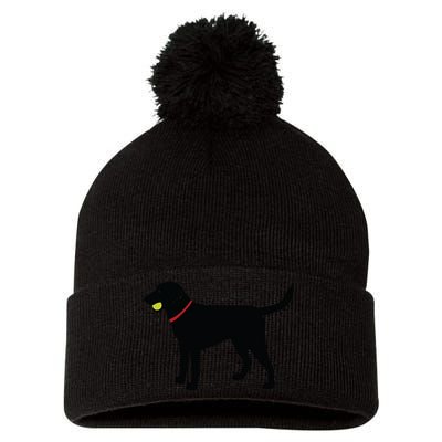 Labrador Retriever Fetch Black Lab Play Ball Pom Pom 12in Knit Beanie