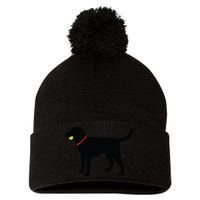 Labrador Retriever Fetch Black Lab Play Ball Pom Pom 12in Knit Beanie
