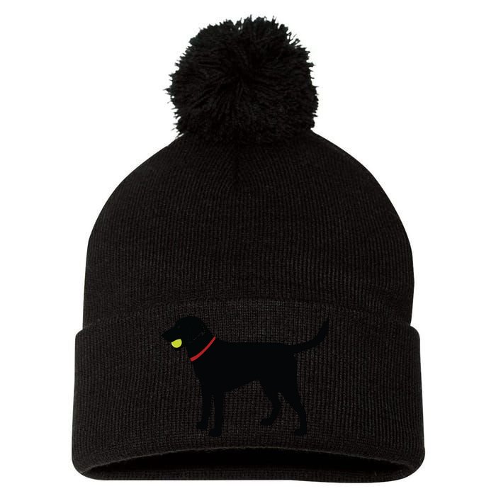 Labrador Retriever Fetch Black Lab Play Ball Pom Pom 12in Knit Beanie