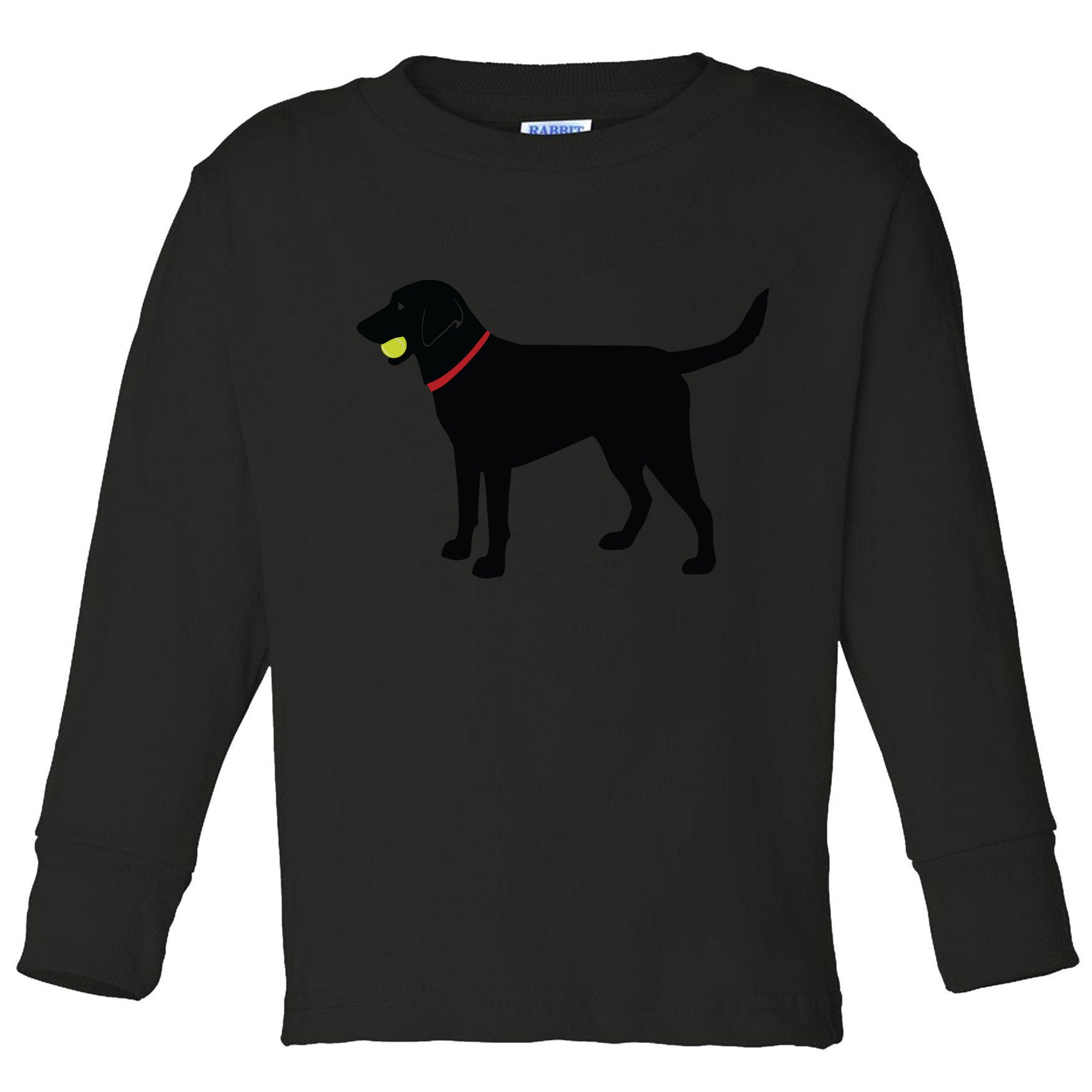 Labrador Retriever Fetch Black Lab Play Ball Toddler Long Sleeve Shirt