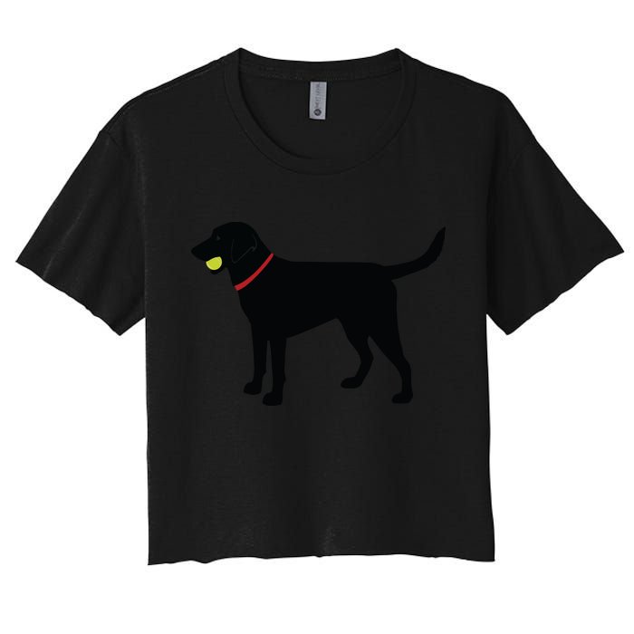 Labrador Retriever Fetch Black Lab Play Ball Crop Top