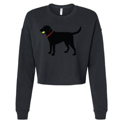 Labrador Retriever Fetch Black Lab Play Ball Cropped Pullover Crew