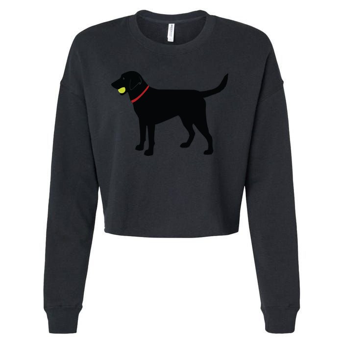 Labrador Retriever Fetch Black Lab Play Ball Cropped Pullover Crew