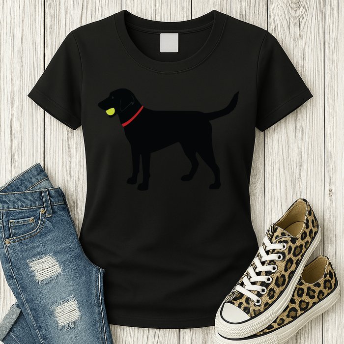 Labrador Retriever Fetch Black Lab Play Ball Womens T-Shirt