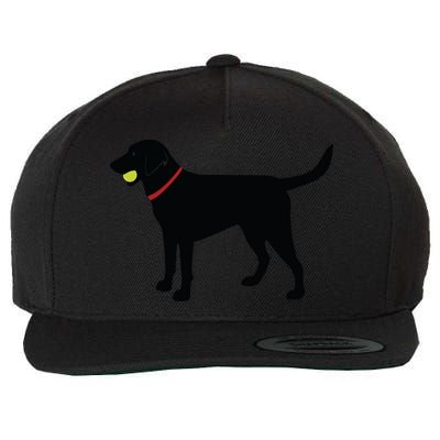 Labrador Retriever Fetch Black Lab Play Ball Wool Snapback Cap