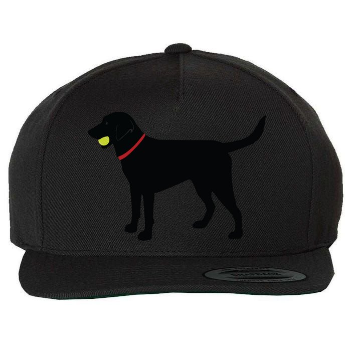 Labrador Retriever Fetch Black Lab Play Ball Wool Snapback Cap