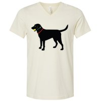 Labrador Retriever Fetch Black Lab Play Ball V-Neck T-Shirt