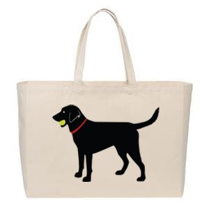 Labrador Retriever Fetch Black Lab Play Ball Cotton Canvas Jumbo Tote