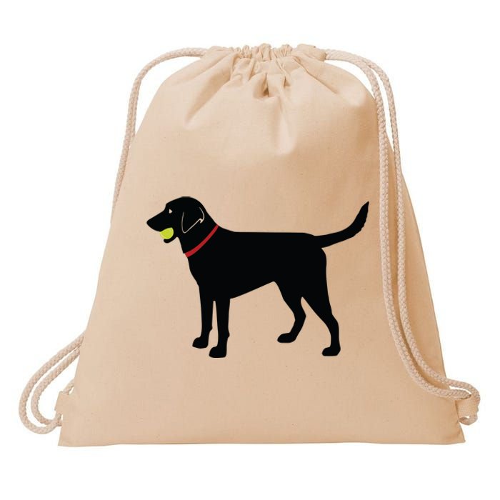 Labrador Retriever Fetch Black Lab Play Ball Drawstring Bag