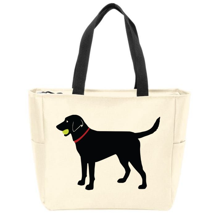 Labrador Retriever Fetch Black Lab Play Ball Zip Tote Bag