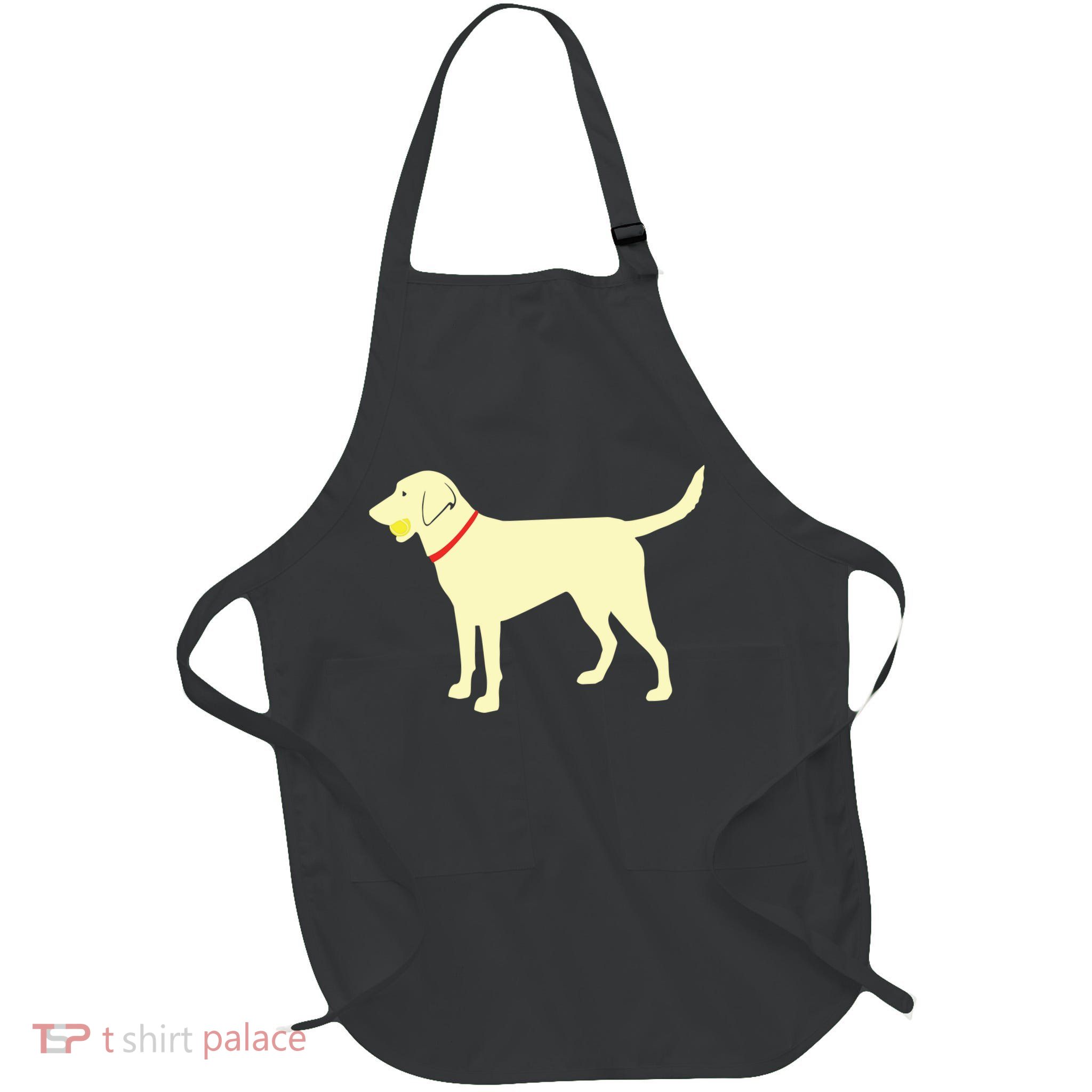Labrador Retriever Fetch Yellow Lab Play Ball Full-Length Apron With Pockets