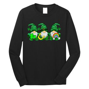 Lucky Rainbow Gnome Happy St Patrick's Day Wo Long Sleeve Shirt