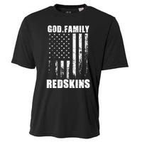 Loudon Redskins God. Family. Vintage Usa Flag Cooling Performance Crew T-Shirt