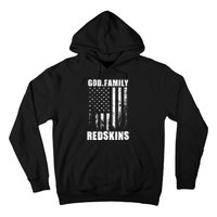 Loudon Redskins God. Family. Vintage Usa Flag Hoodie