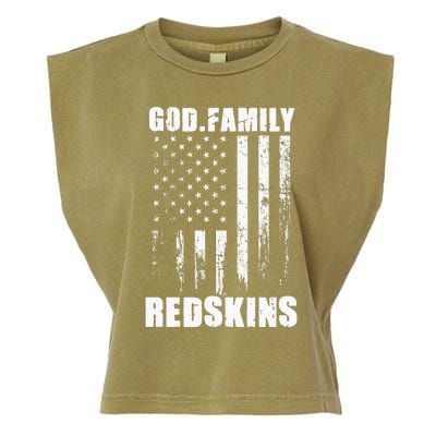 Loudon Redskins God. Family. Vintage Usa Flag Garment-Dyed Women's Muscle Tee