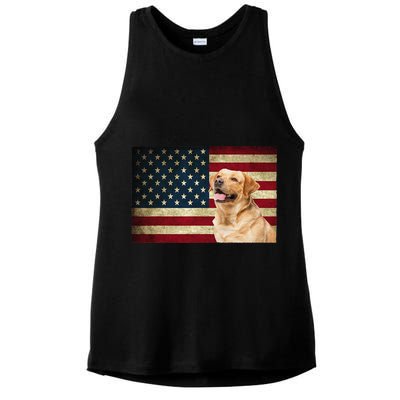 Labrador retriever gifts American Flag Lab dog Ladies PosiCharge Tri-Blend Wicking Tank
