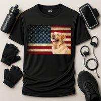 Labrador retriever gifts American Flag Lab dog Cooling Performance Crew T-Shirt