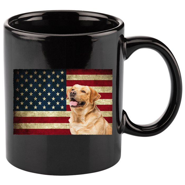Labrador retriever gifts American Flag Lab dog 11oz C Handle Ceramic Mug