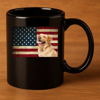 Labrador retriever gifts American Flag Lab dog 11oz C Handle Ceramic Mug