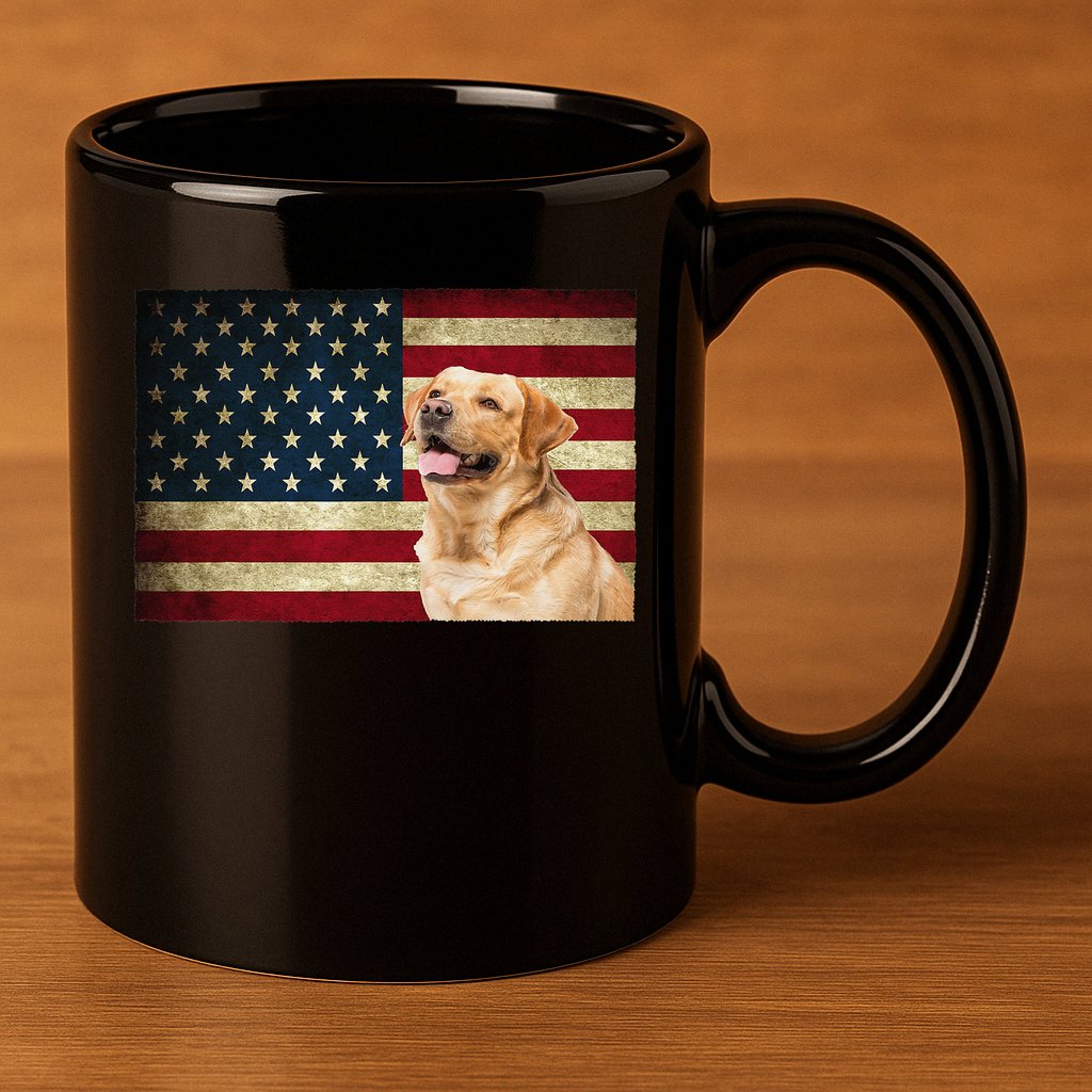 Labrador retriever gifts American Flag Lab dog 11oz C Handle Ceramic Mug