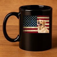 Labrador retriever gifts American Flag Lab dog 11oz C Handle Ceramic Mug