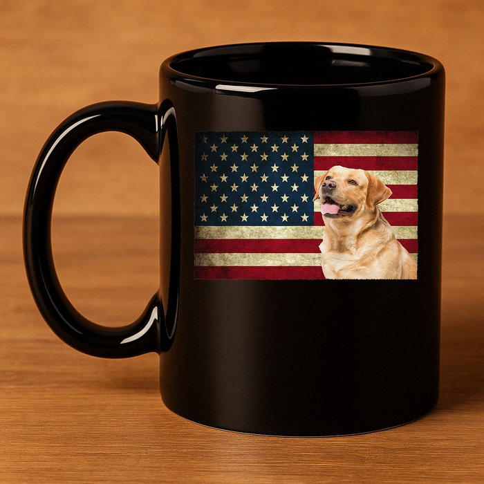 Labrador retriever gifts American Flag Lab dog 11oz C Handle Ceramic Mug