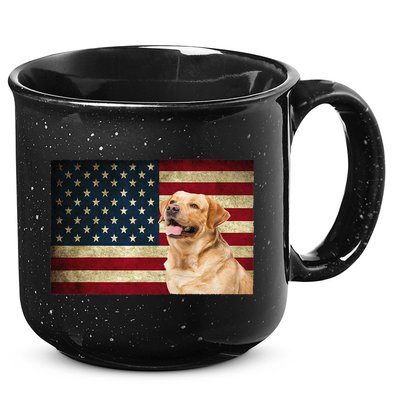 Labrador retriever gifts American Flag Lab dog 15oz Campfire Ceramic Mug