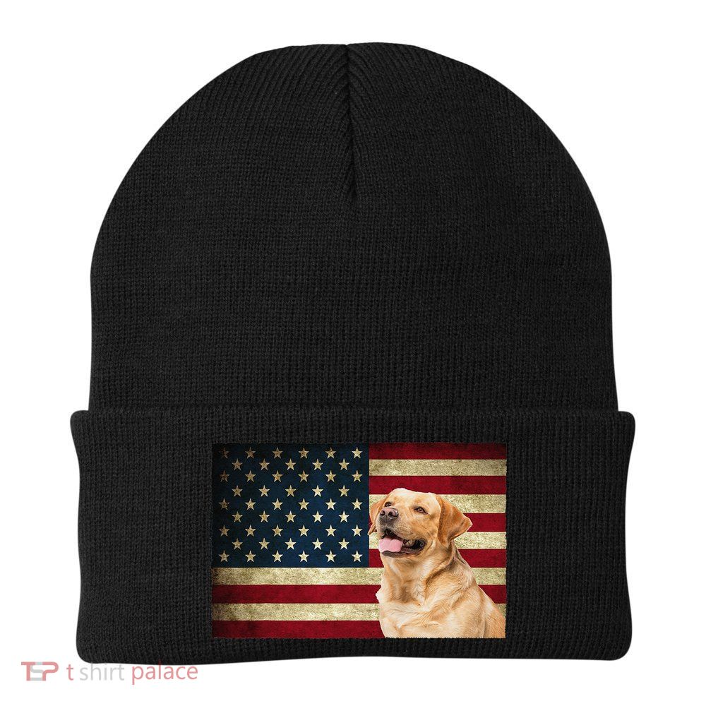 Labrador retriever gifts American Flag Lab dog Beanie